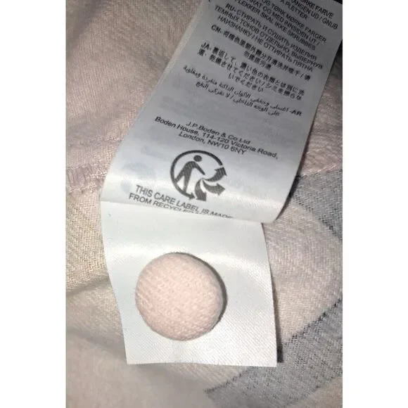 Boden Pajama Top Plus‎ Size 20/22  Pink Wave Rainbow Cotton Button Front - Picture 8 of 8